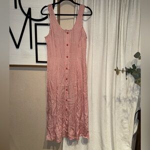 Vintage Cristin Steven’s Gingham Button-Down Dress - Red